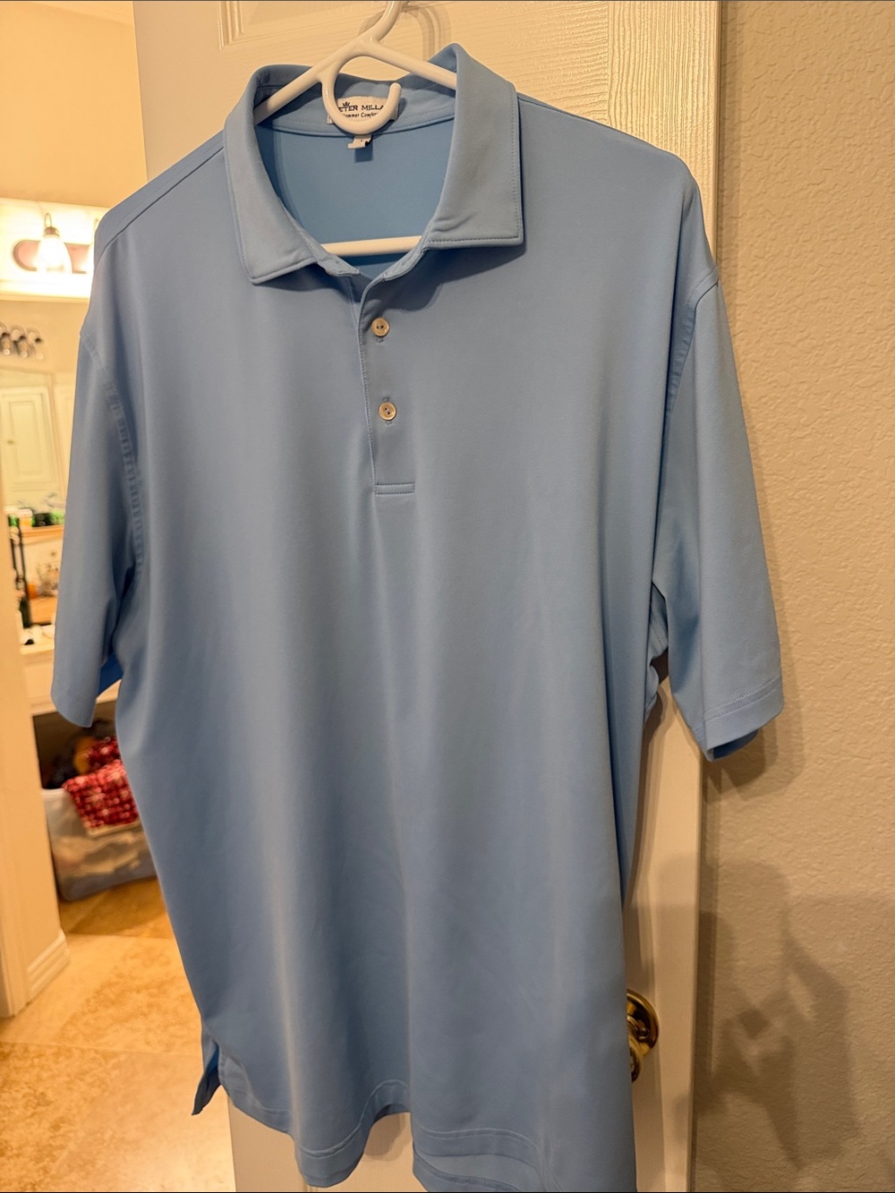 Peter Millar Light Blue Men's Summer Comfort Jersey Performance Polo Shirt